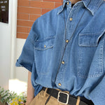 Load image into Gallery viewer, c2 denim short sleeve shirt
